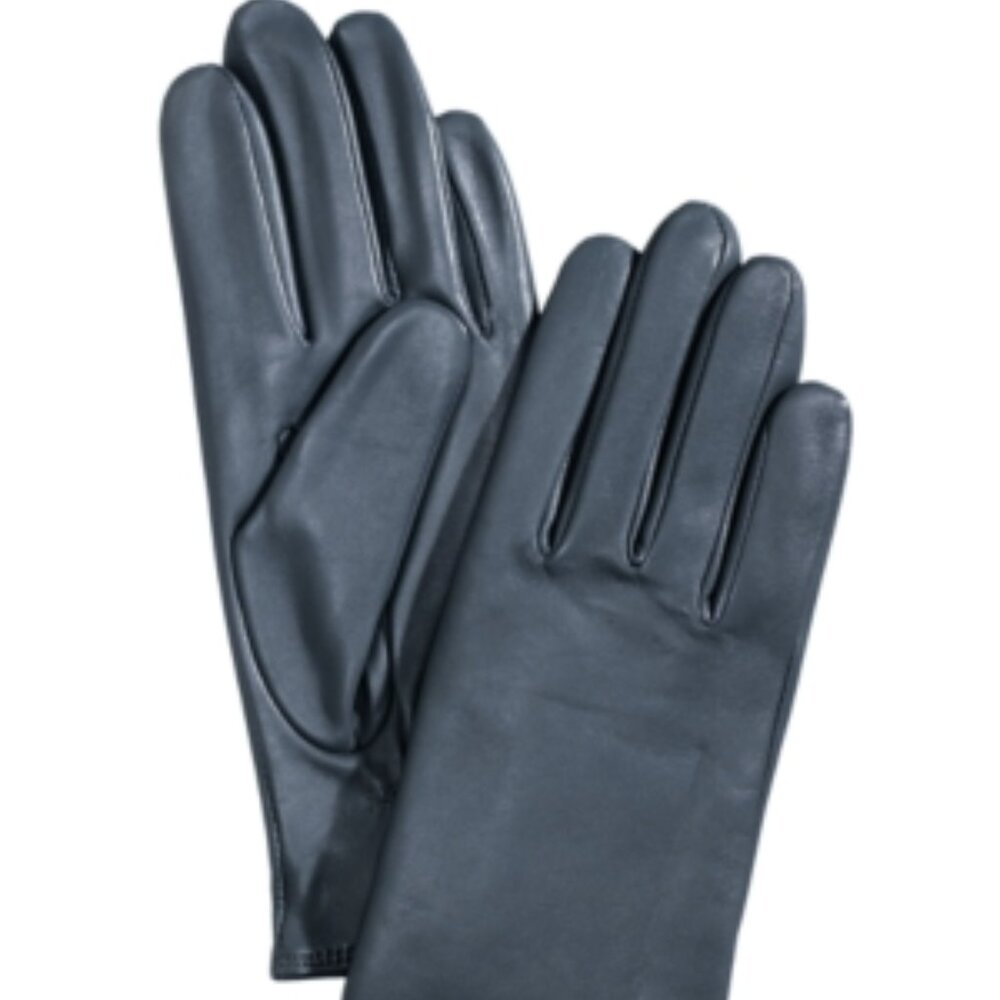 Charter Club Cashmere Lined Leather Tech Gloves, Created for Macy's - Ink size S